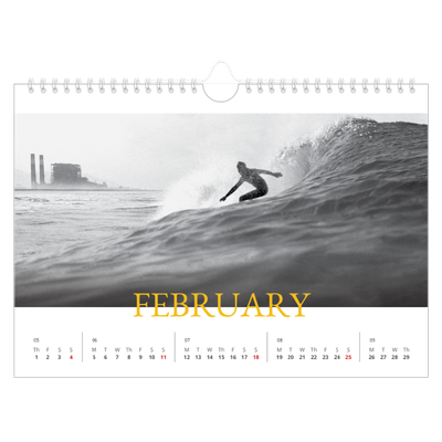 A4 Landscape Photo Calendar — Heritage style [February]