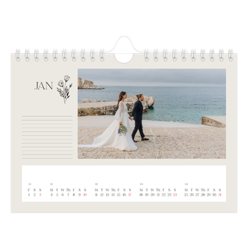 A5 Landscape Photo Calendar — Initials in bloom