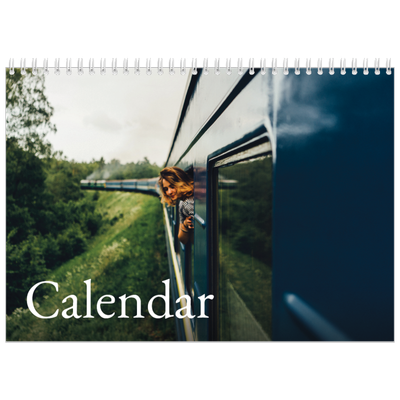 A4 Double Photo Calendar — Simple serif [cover]