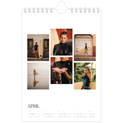 A5 Photo Calendar — Surfing sunsets [April]
