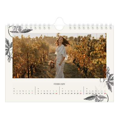 A5 Landscape Photo Calendar — Ink & ivy [February]