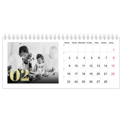 Desk calendars — Large glitter numbers [February]