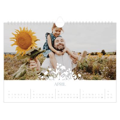 A4 Landscape Photo Calendar — Flower motif [April]