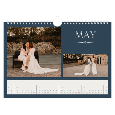 A4 Landscape Photo Calendar — Slate and serifs [May]