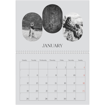 A4 Double Photo Calendar — Open road
