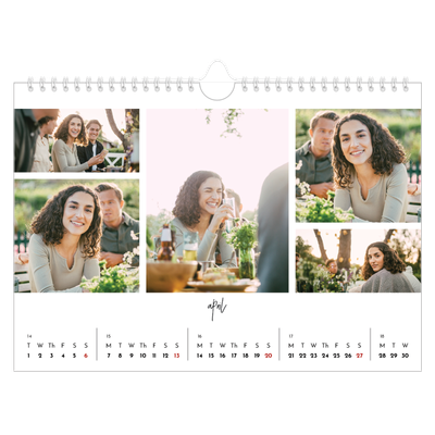 A4 Landscape Photo Calendar — Photo arrangements [April]