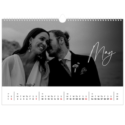 A3 Photo Calendar — Elegant script [May]