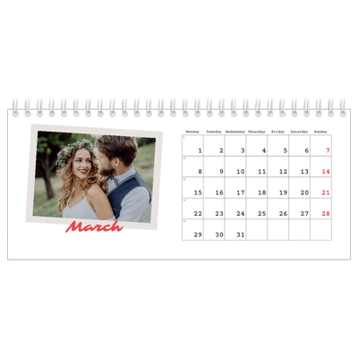 Desk calendars — Signed in crimson [March]
