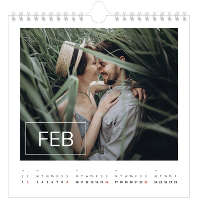 Square calendars  — Date box overlay [February]