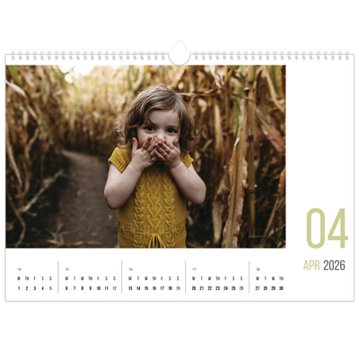 A3 Photo Calendar — Number months [April]