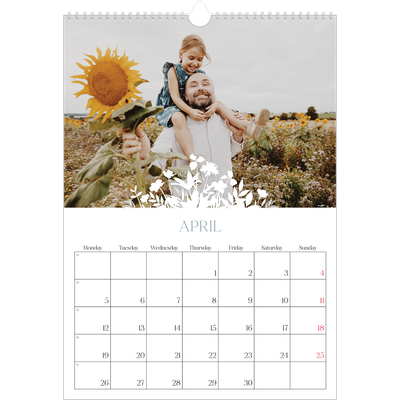 A3 photo calendars — Flower motif [April]