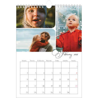 A4 Photo Calendar — Snapshots and script [February]