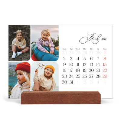 Easel Desk Calendar Landscape  — Snapshots and script [March]