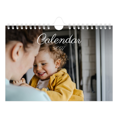 A5 Landscape Photo Calendar — Handwritten month [cover]