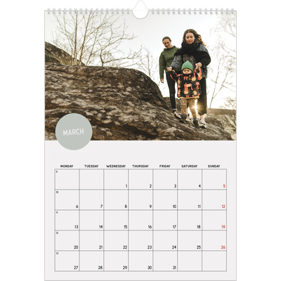 A3 photo calendars — Photo sticker [March]