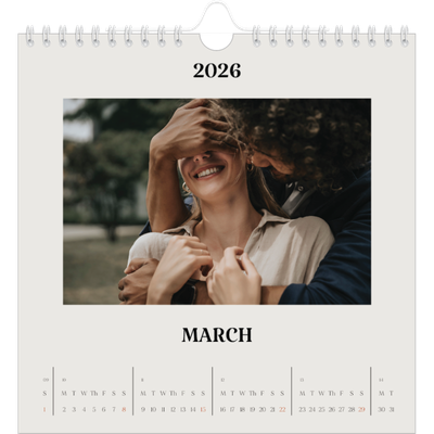 Square calendars  — Simple ivory [March]