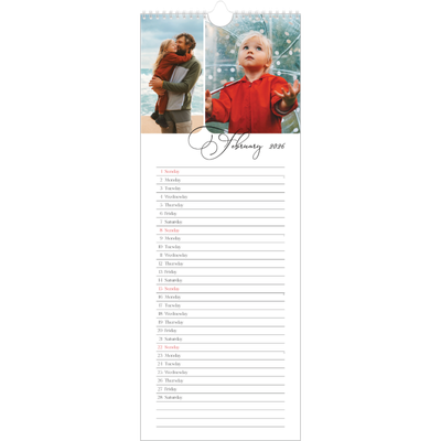 Slim Calendar  — Snapshots and script [February]