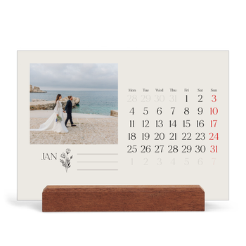 Easel Desk Calendar Landscape — Initials in bloom