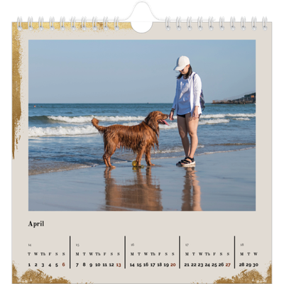 Square calendars  — Classic Gold [April]