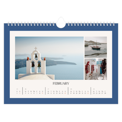A4 Landscape Photo Calendar — Classic colours [February]