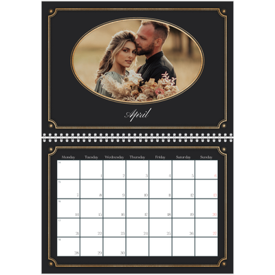 A4 Double Photo Calendar — Vintage classic [April]