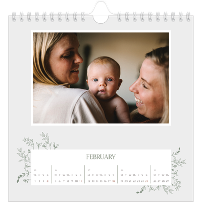 Square calendars  — Hand drawn flowers [February]