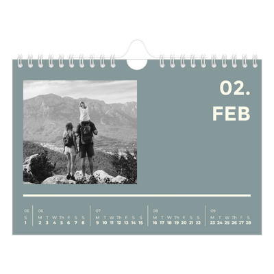 A5 Landscape Photo Calendar — Contemporary bold [February]