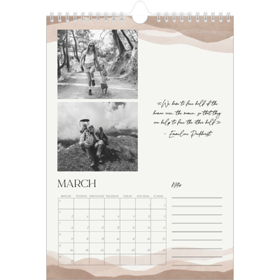 A4 Photo Calendar — Wellbeing quotes [March]