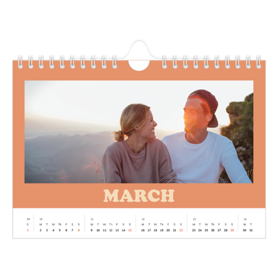 A5 Landscape Photo Calendar — Retro frames [March]