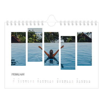 A5 Landscape Photo Calendar — Travel mosaics [February]