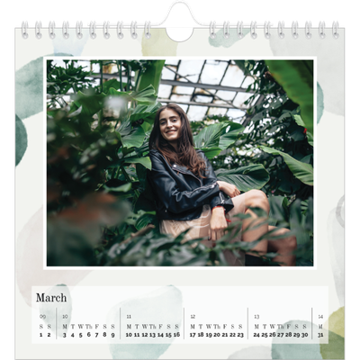 Square calendars  — Watercolour spots [March]