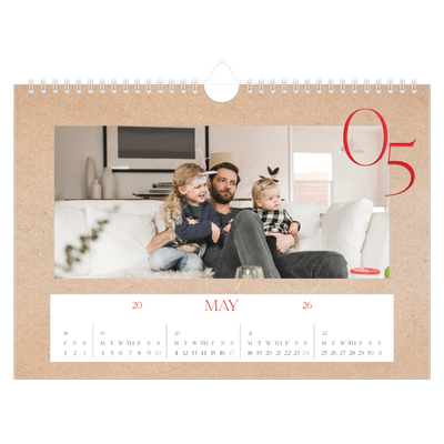 A4 Landscape Photo Calendar — Pops of red [cover]