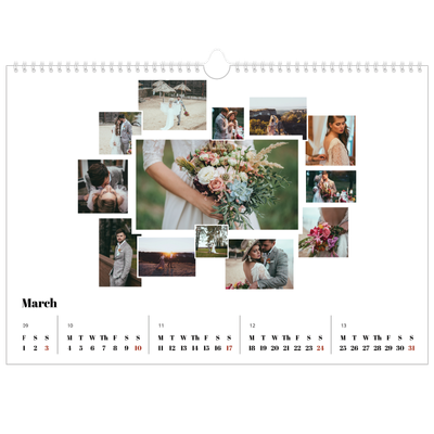 A3 Photo Calendar — Collage shapes [March]
