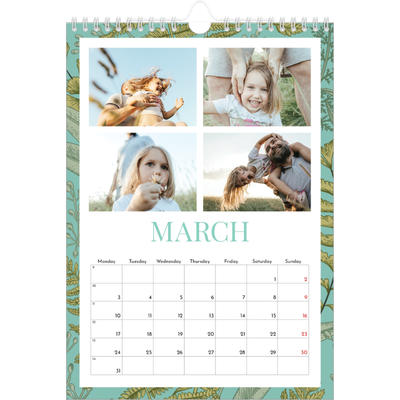 A4 Photo Calendar — Floral wallpapers [March]