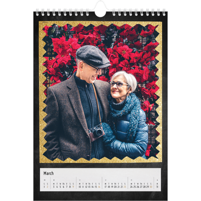 A4 Photo Calendar — Glitter frames [March]