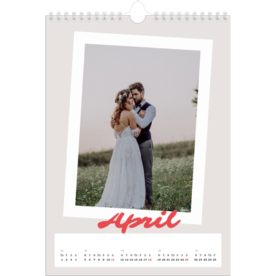 A4 Photo Calendar — Signed in crimson [April]