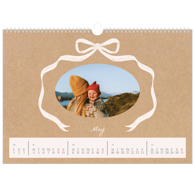A3 Photo Calendar — Kraft and bow [cover]