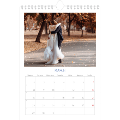 A4 Photo Calendar — Cobalt classic [March]