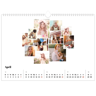 A3 Photo Calendar — Collage shapes [April]