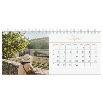 Desk calendars — Gold script banner [April]