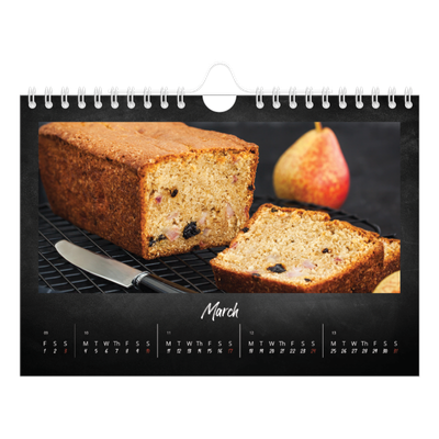 A5 Landscape Photo Calendar — Chalkboard style [March]