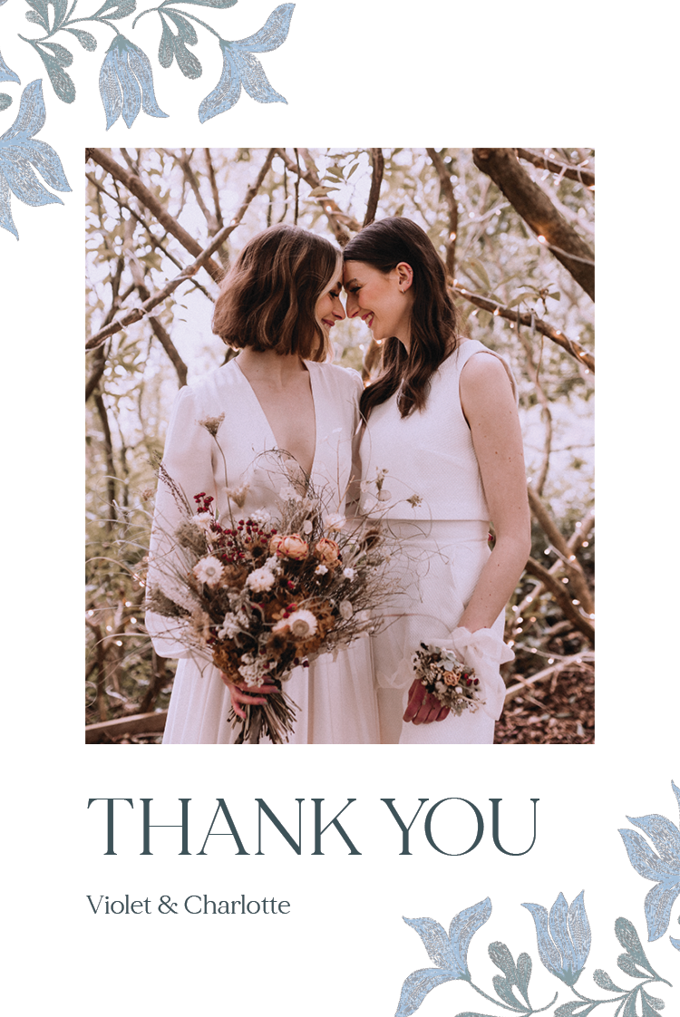 Thank you cards — Elegant floral
