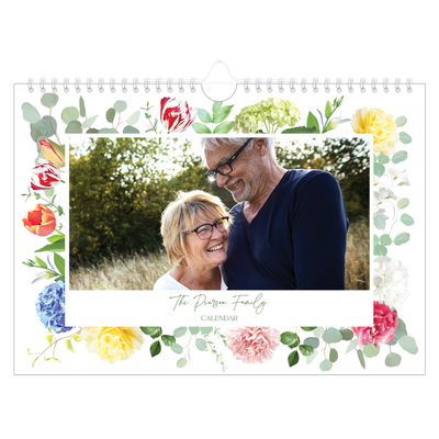 A4 Landscape Photo Calendar — Traditional flowers [cover]