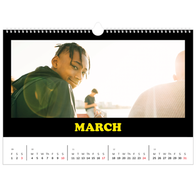 A3 Photo Calendar — Fun type [March]
