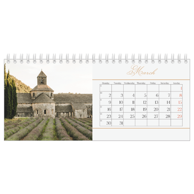 Desk calendars — Gold script banner [March]