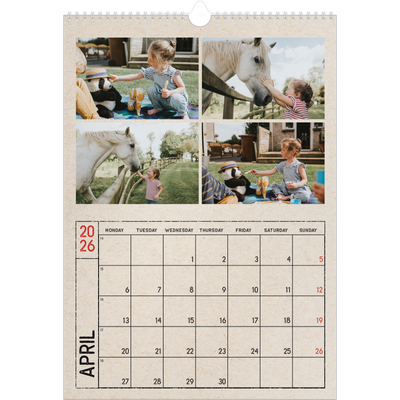 A3 photo calendars — Craft stamp effect [April]