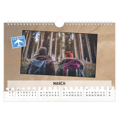 A4 Landscape Photo Calendar — Parts unknown [March]