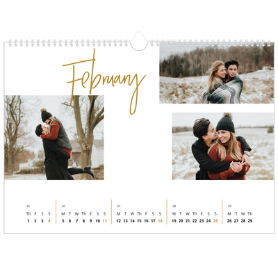 A3 Photo Calendar — Gold marker pen [February]