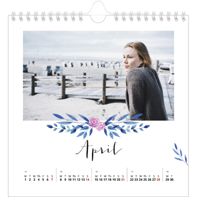 Square calendars  — Flower illustrations [April]