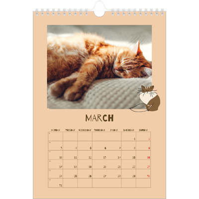 A4 Photo Calendar — Playful kitten [March]